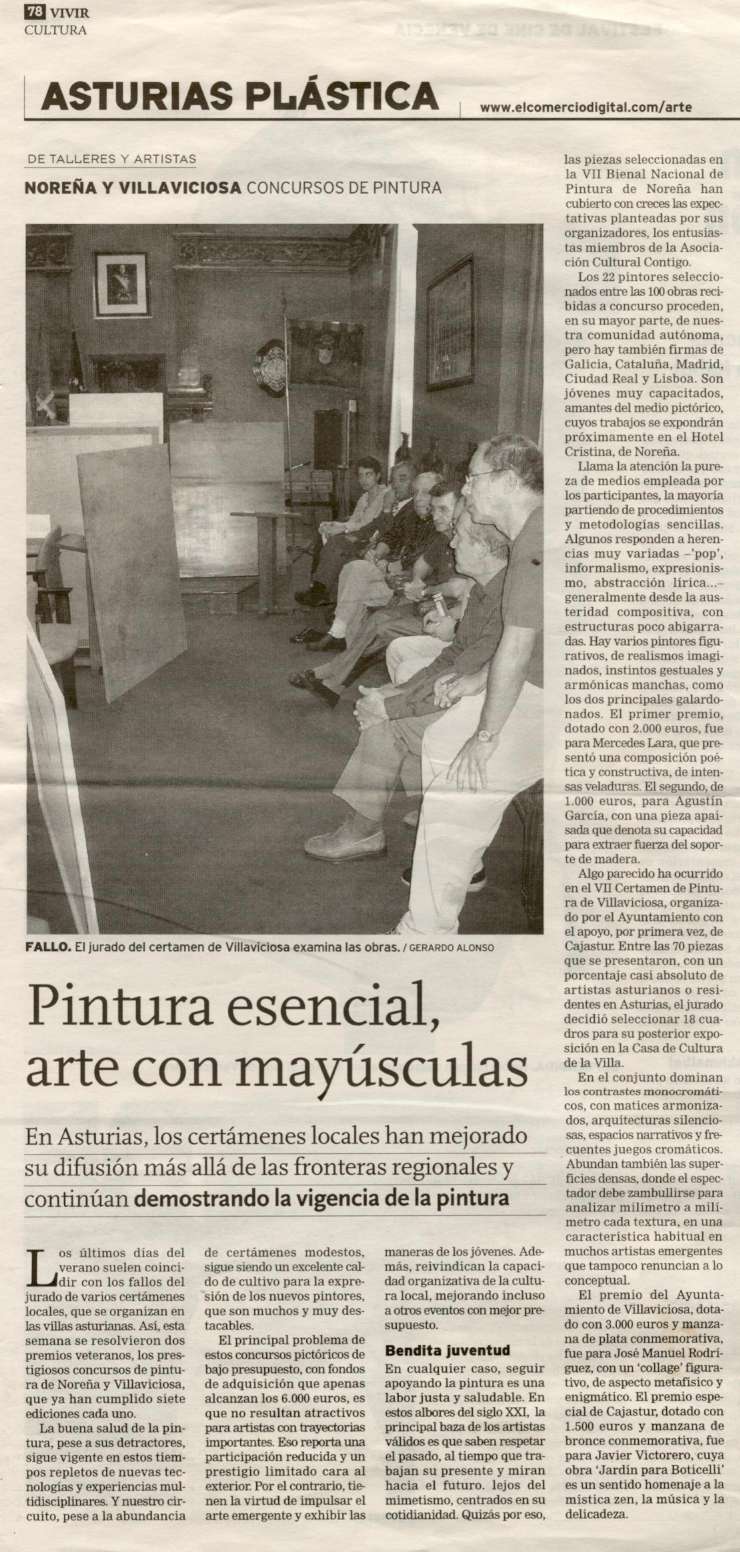 Prensa. Pintura esencial, arte con maysculas.