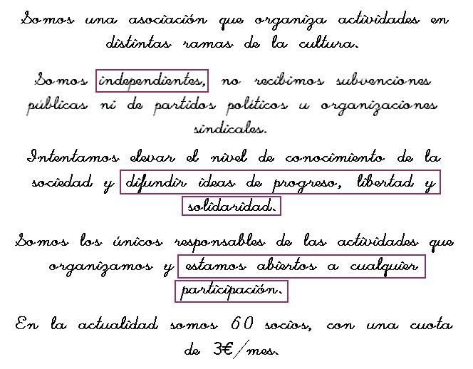 Descripci&oacute;n de la Asociaci&oacute;n Cultural CONTIGO.